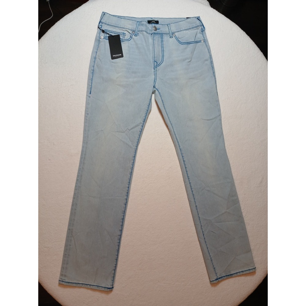 True Religion Ricky Big T NF Jeans Mens 34x34 Light Endless Wash Straight NWT
